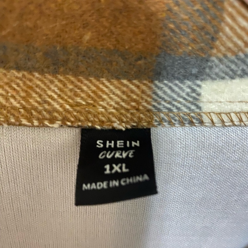 Plaid Button-Up Shacket - Picture 3 of 3
